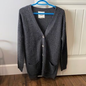 Dark grey knitted cardigan